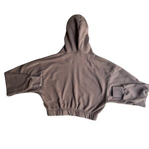 Adidas Brown Cropped Hoodie XS Pre-Loved